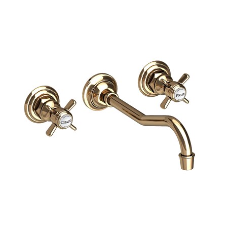 Newport Brass Wall Mount Lavatory Faucet in French Gold (Pvd) 3-947-24A